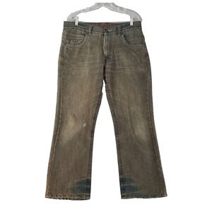 Decree jeans men's 34x30 Low rise relaxed fit straight brown denim pants retro